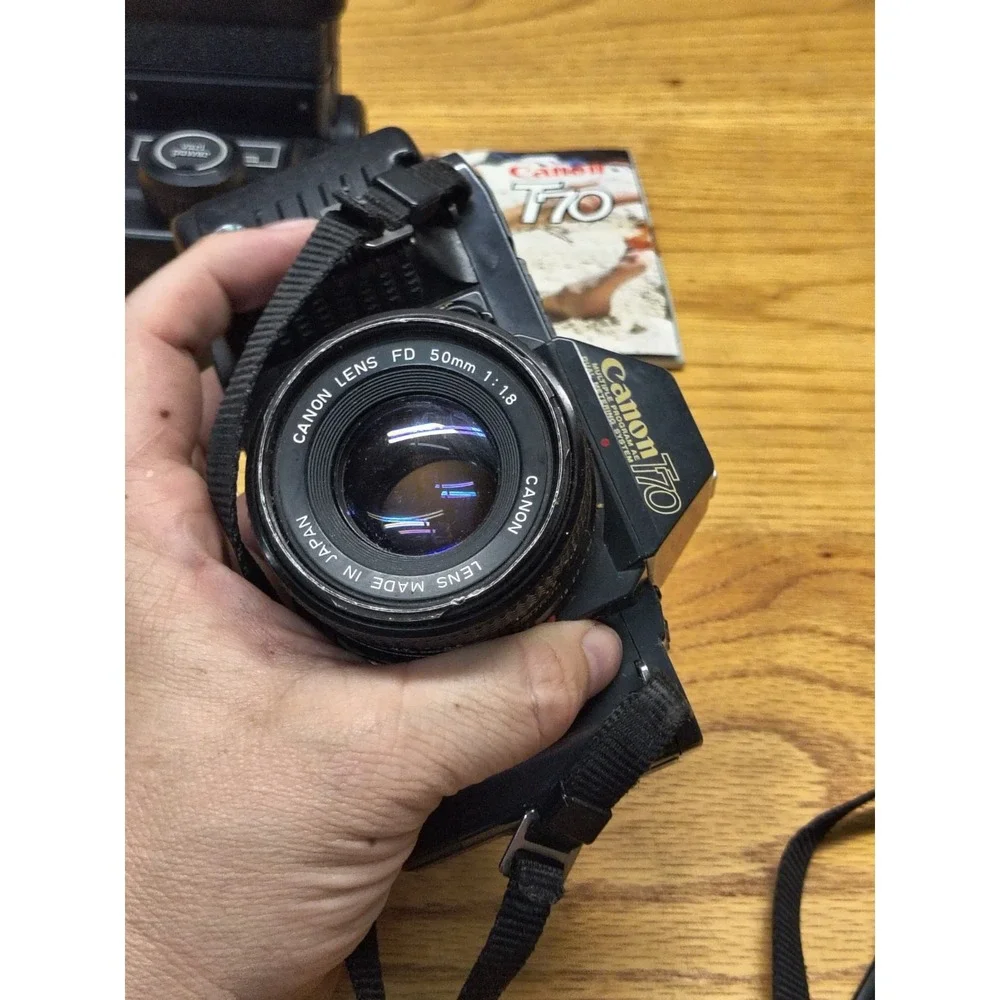 Canon‎ T70 35mm Camera With Canon Zoom Lens FD 50mm FOR PARTS UNTESTED